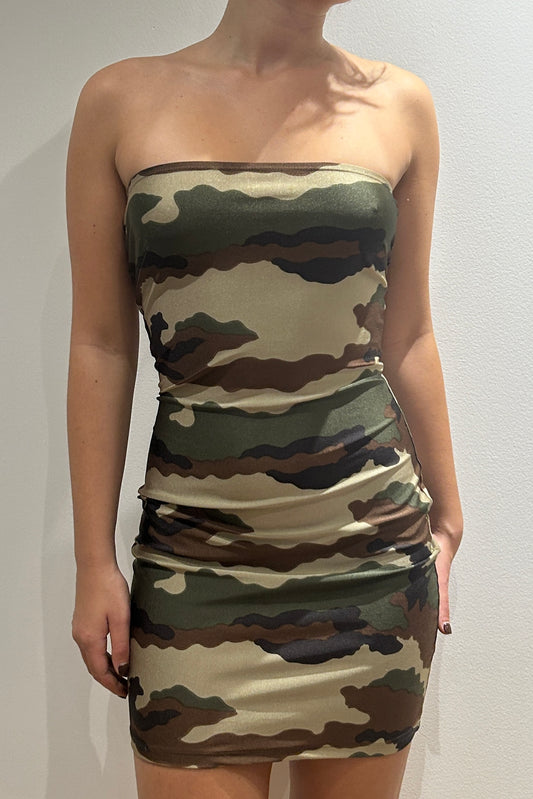 South Full Camouflage Bustier Dress